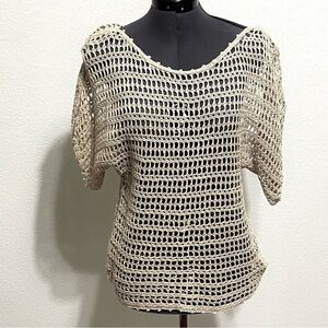 Lauren Conrad Woman LINEN Open Knit Top Size XS